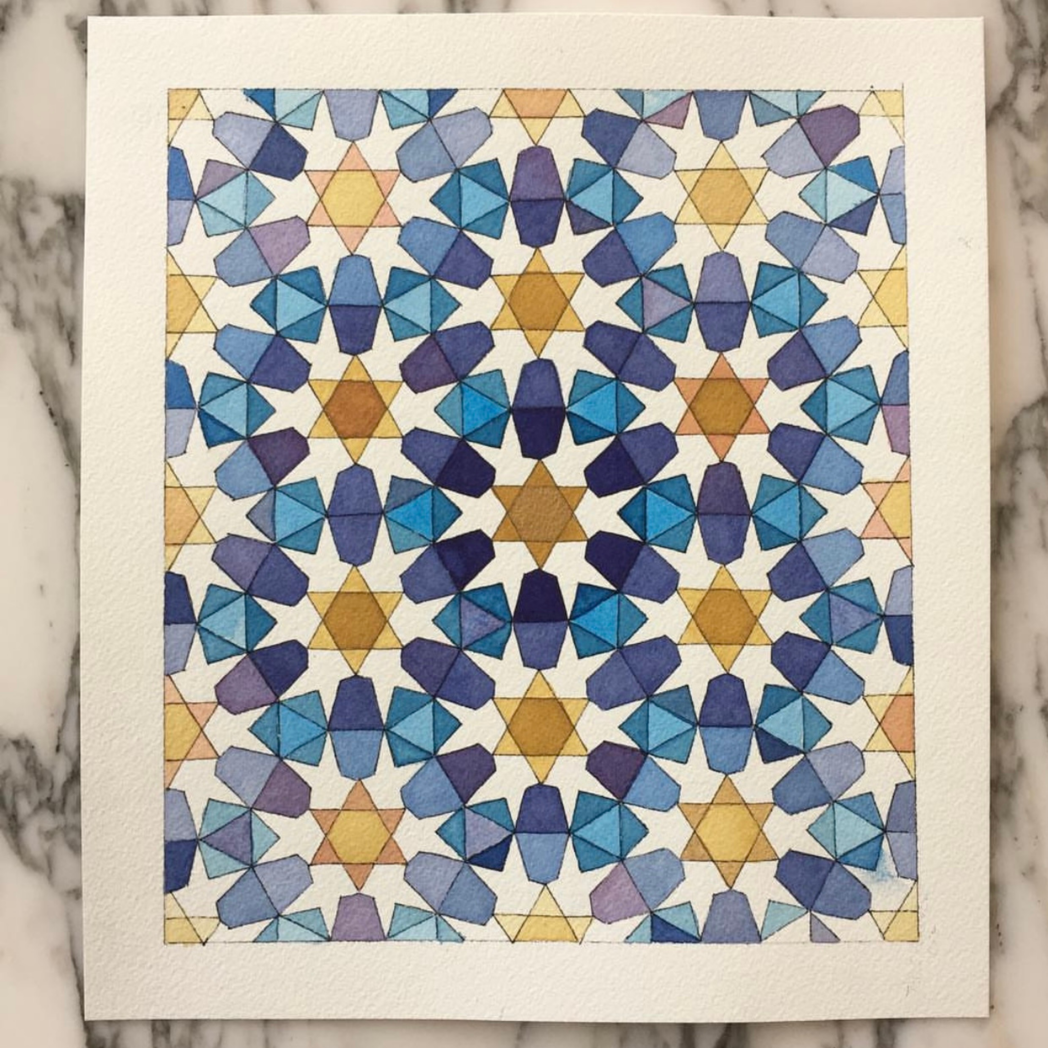 Watercolour Painting: Islamic Geometry