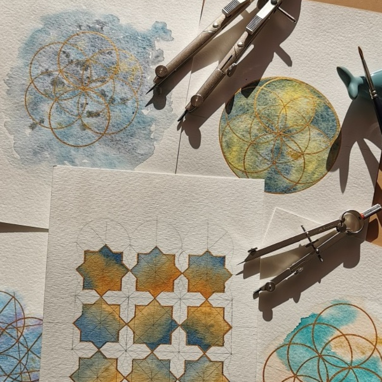 Watercolour Painting: Islamic Geometry