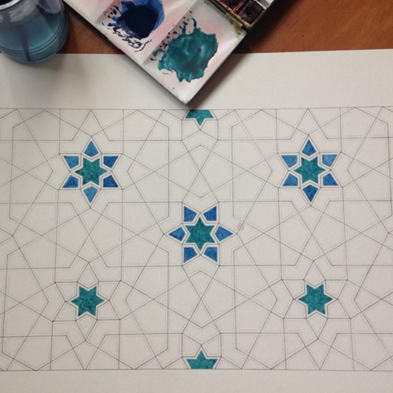 Watercolour Painting: Islamic Geometry