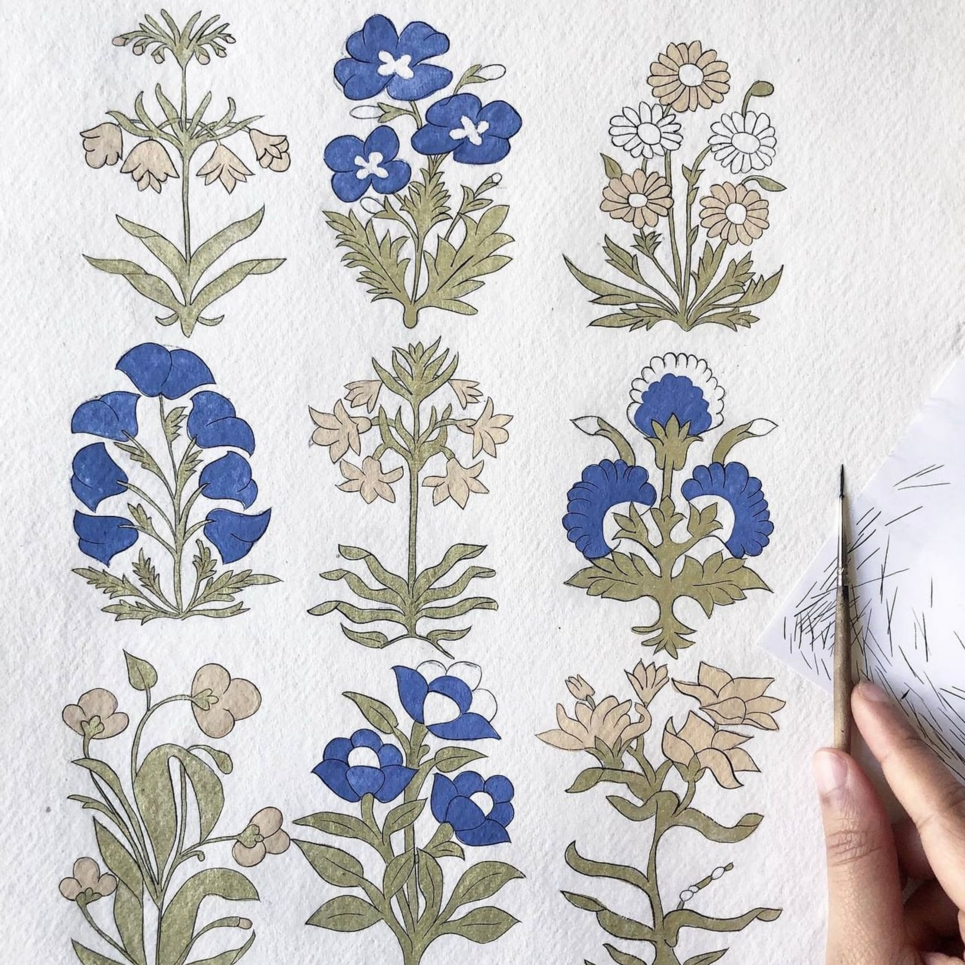 Watercolour Painting: Floral Motifs