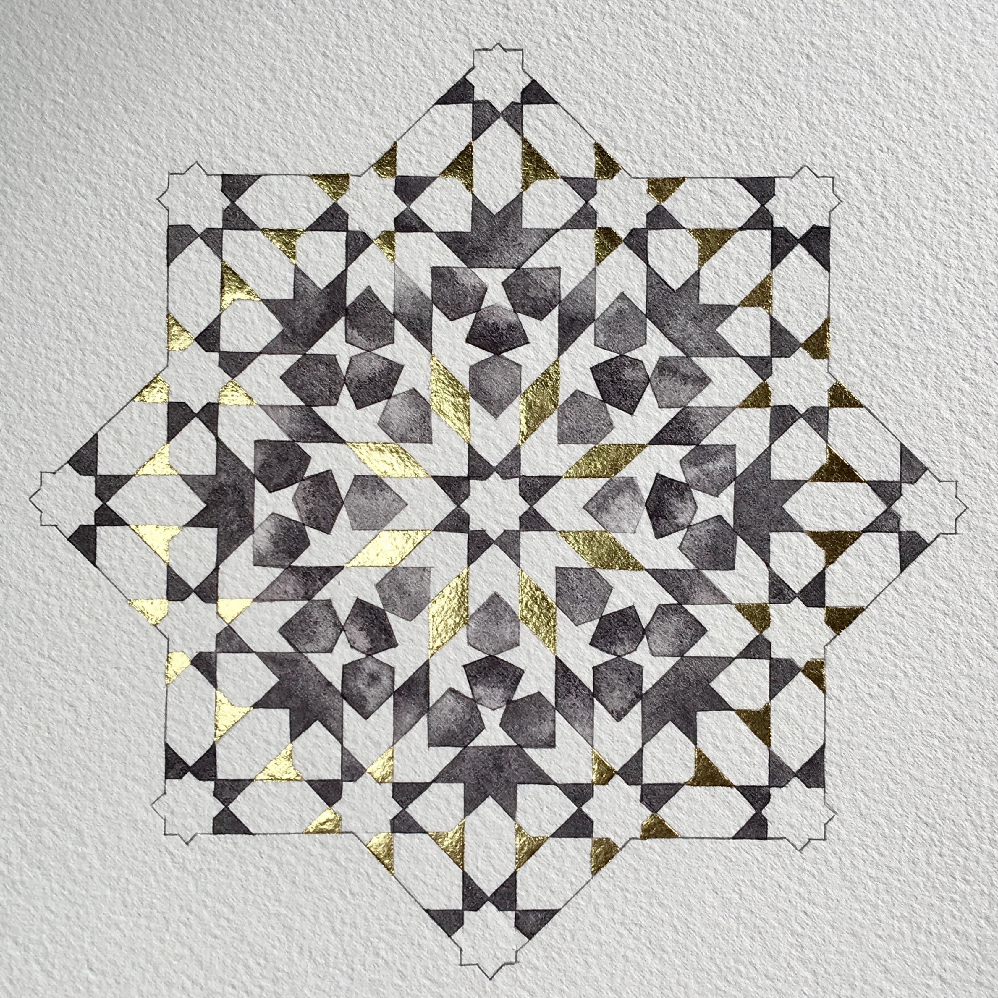 Watercolour Painting: Islamic Geometry