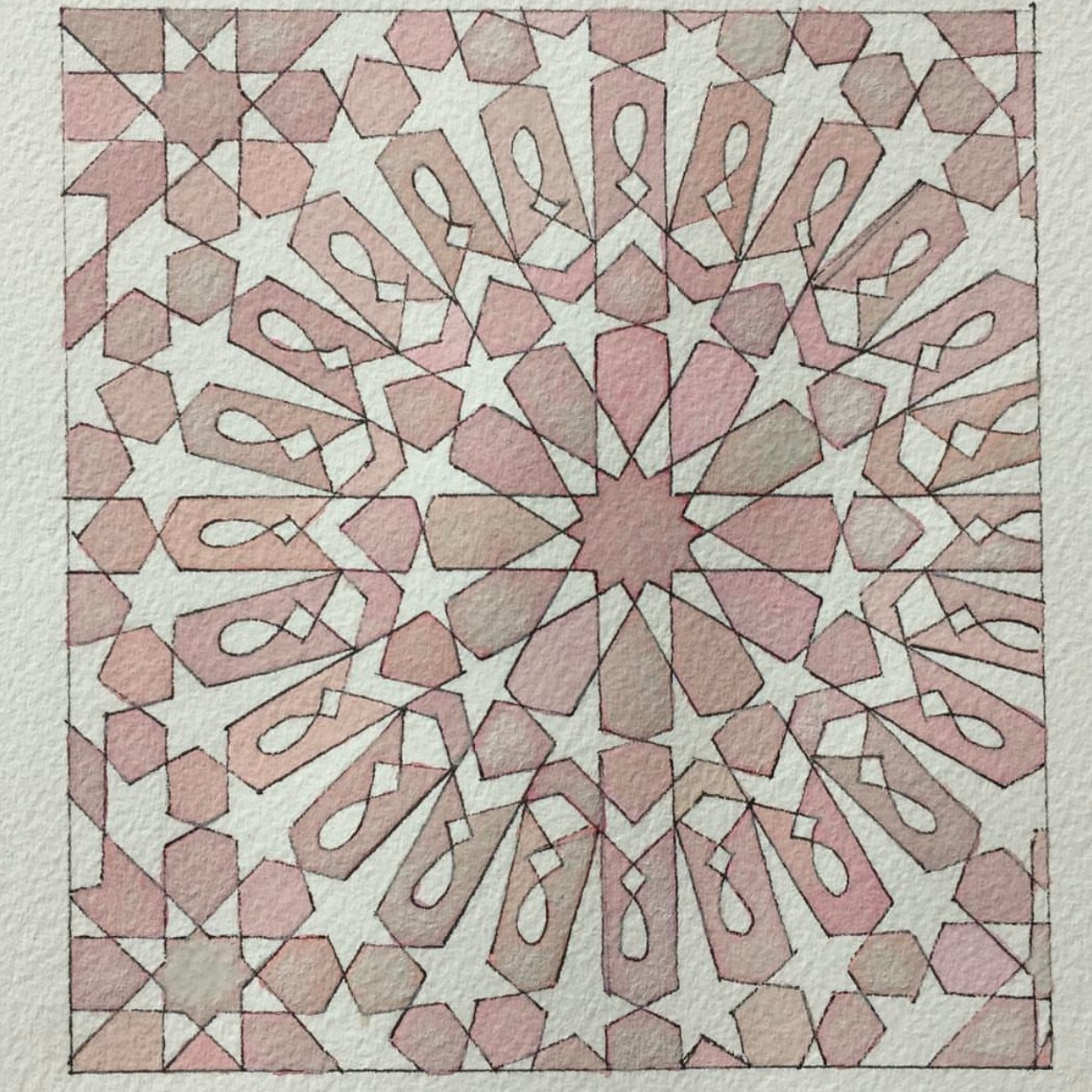 Watercolour Painting: Islamic Geometry
