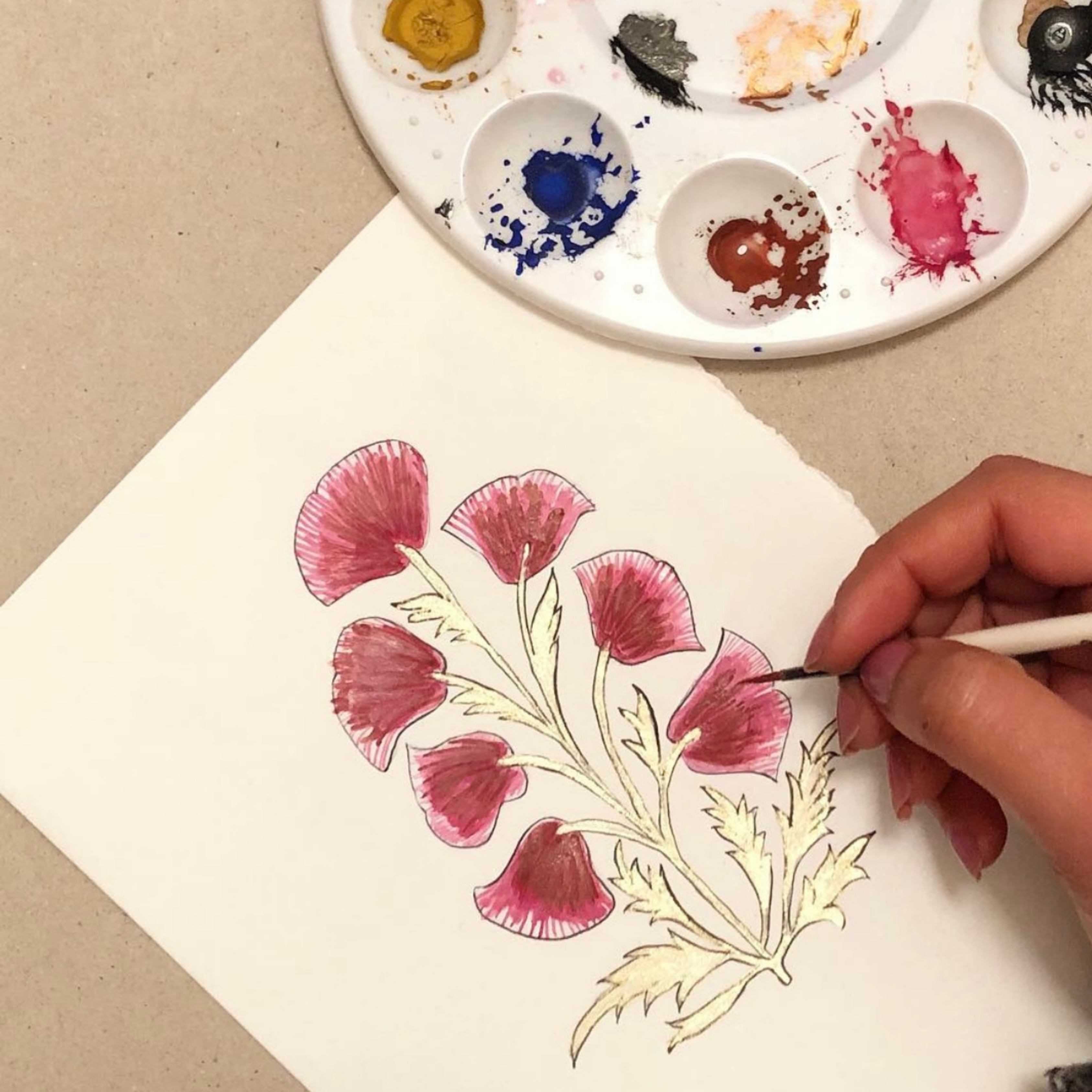 Watercolour Painting: Floral Motifs